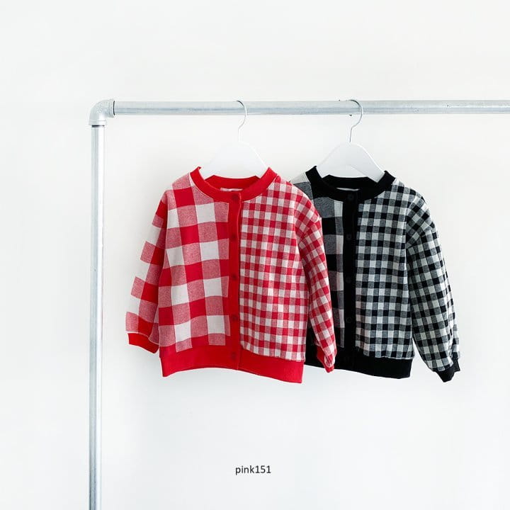 PINK151 - Korean Children Fashion - #Kfashion4kids - Half Check Cardigan - 2