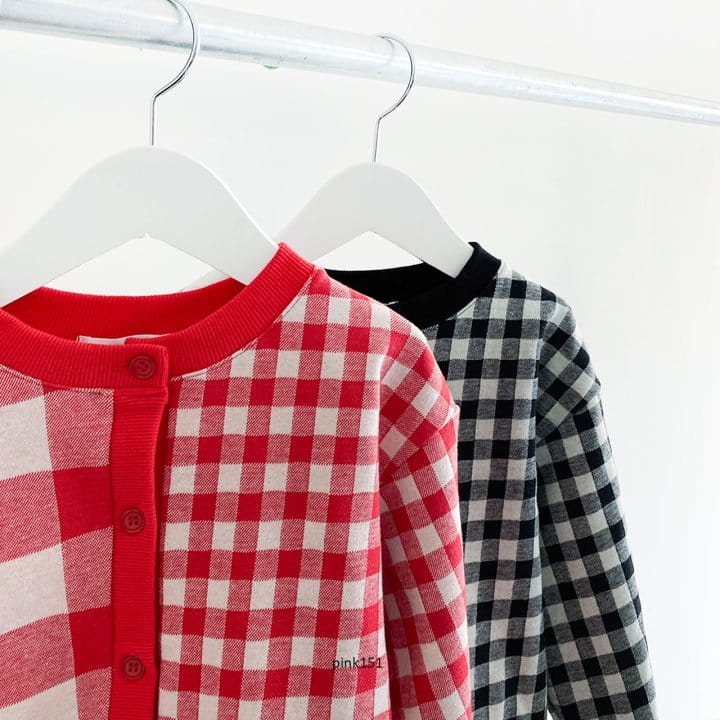 PINK151 - Korean Children Fashion - #Kfashion4kids - Half Check Cardigan - 3