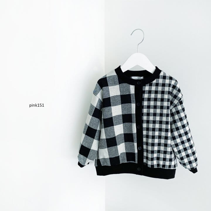 PINK151 - Korean Children Fashion - #Kfashion4kids - Half Check Cardigan - 5