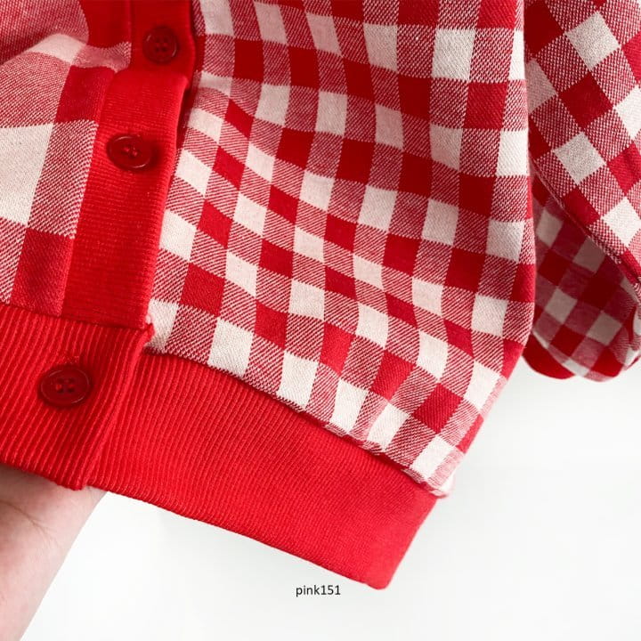 PINK151 - Korean Children Fashion - #Kfashion4kids - Half Check Cardigan - 6