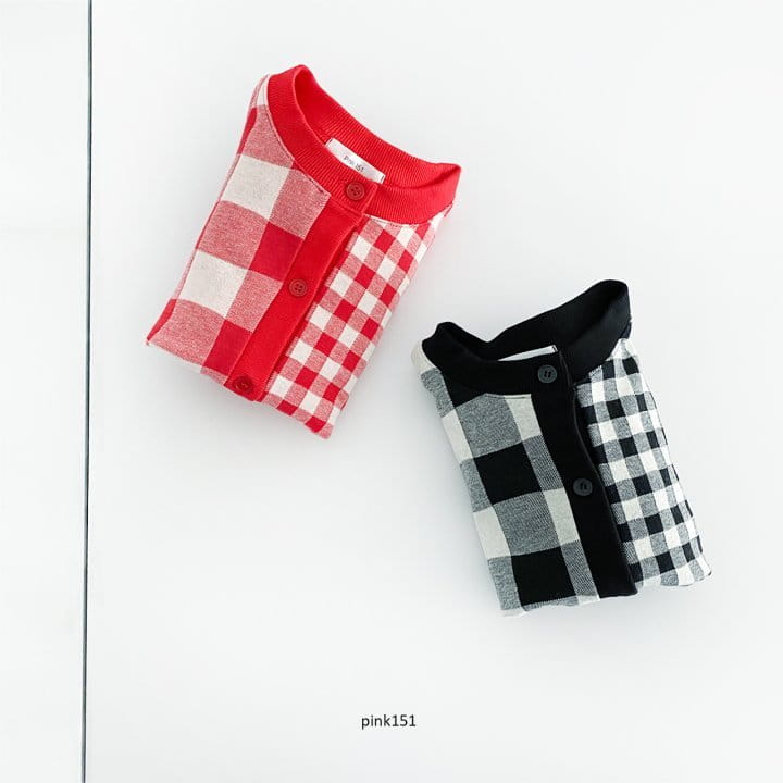 PINK151 - Korean Children Fashion - #Kfashion4kids - Half Check Cardigan - 8