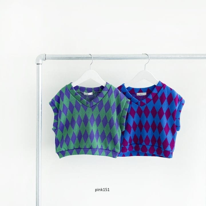 PINK151 - Korean Children Fashion - #Kfashion4kids - Argyle Vest
