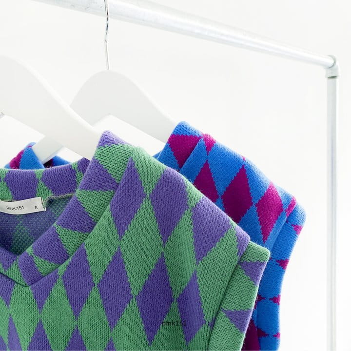 PINK151 - Korean Children Fashion - #Kfashion4kids - Argyle Vest - 3