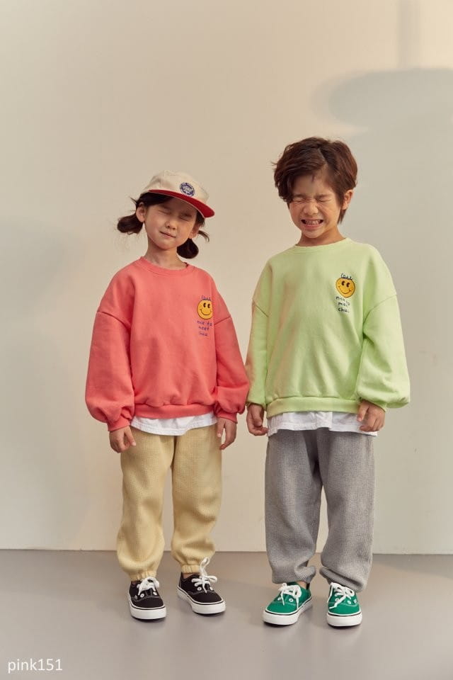 PINK151 - Korean Children Fashion - #Kfashion4kids - Layered Smile Sweatshirt