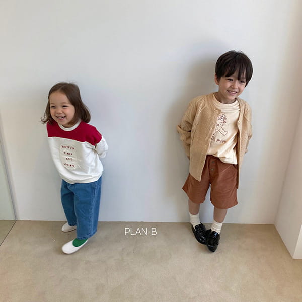 PLAN B - Korean Children Fashion - #Kfashion4kids - Patch Spelling Sweatshirt