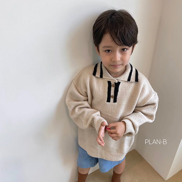 PLAN B - Korean Children Fashion - #Kfashion4kids - Collar Colored Knit Pullover - 4