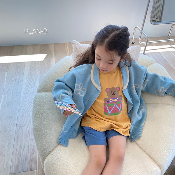 PLAN B - Korean Children Fashion - #Kfashion4kids - Colar Flower Knit Cardigan