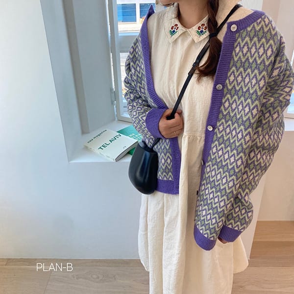 PLAN B - Korean Children Fashion - #Kfashion4kids - Adult Nordic Knit Cardigan - 3
