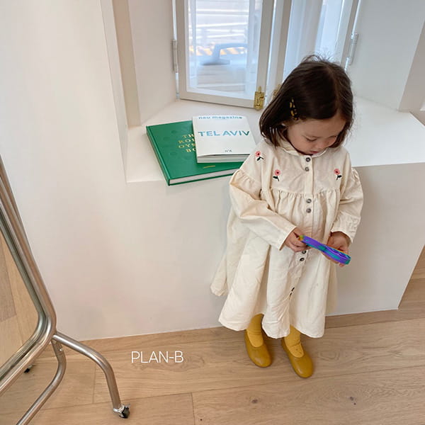 PLAN B - Korean Children Fashion - #Kfashion4kids - Double Button Flower One-piece - 4