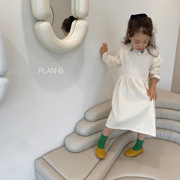 PLAN B - Korean Children Fashion - #Kfashion4kids - Flower Collar One-piece