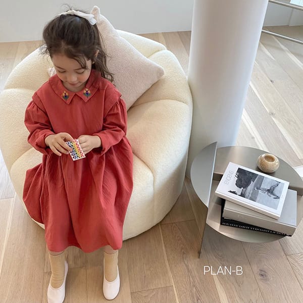 PLAN B - Korean Children Fashion - #Kfashion4kids - Flower Collar One-piece - 6