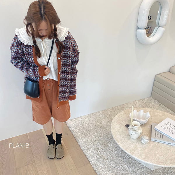 PLAN B - Korean Children Fashion - #Kfashion4kids - Adult Little Button Corduroy Half Pants - 3