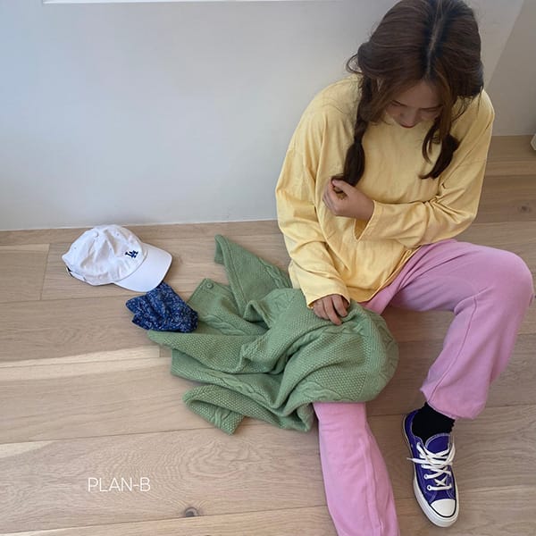 PLAN B - Korean Children Fashion - #Kfashion4kids - Adult Basic Color Tee - 7