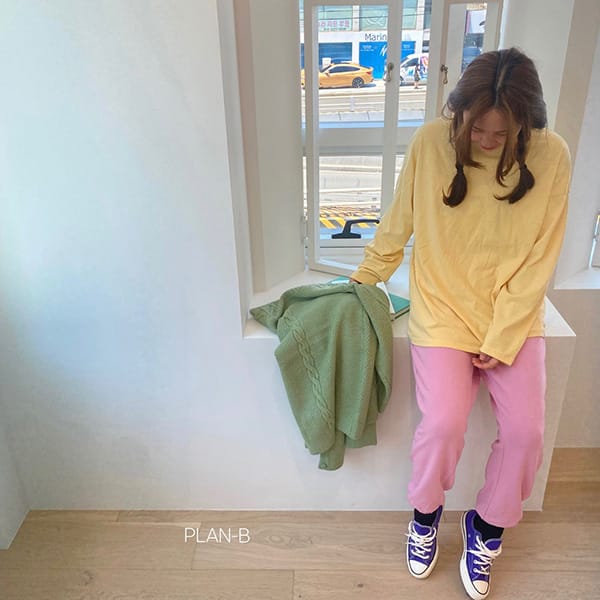 PLAN B - Korean Children Fashion - #Kfashion4kids - Adult Basic Color Tee - 8