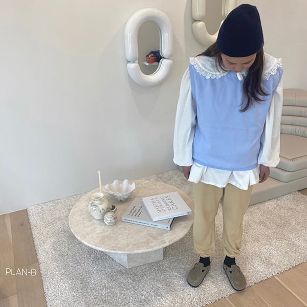 PLAN B - Korean Children Fashion - #Kfashion4kids - Adult Round Lace Collar Blouse - 7