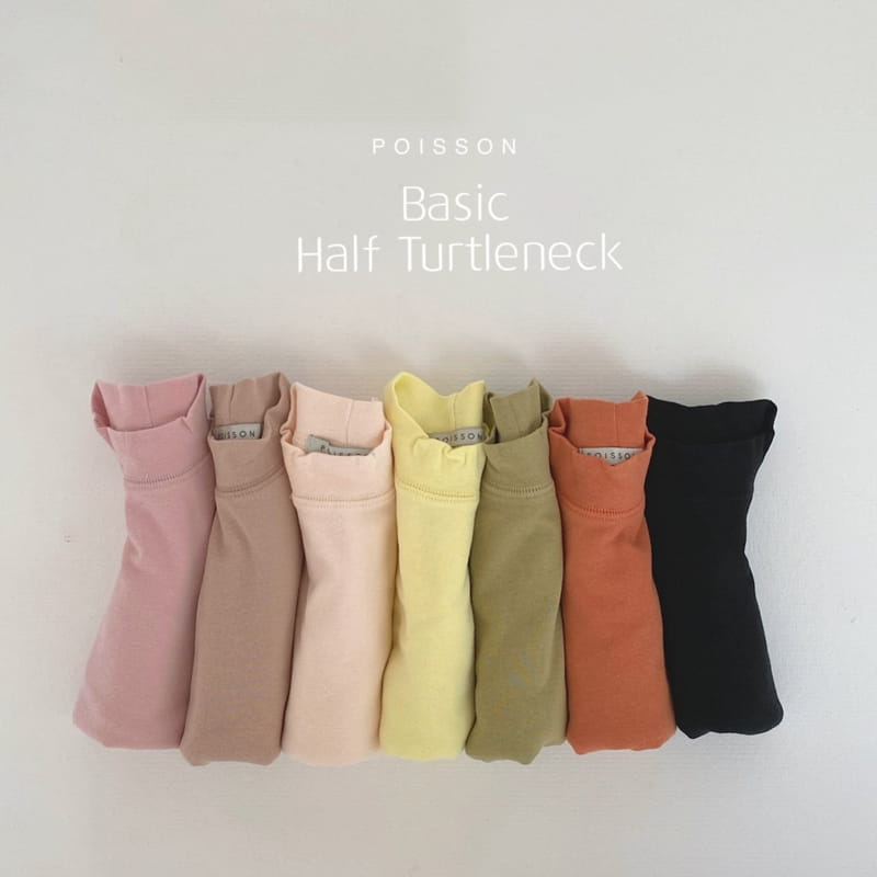 POISSON - Korean Children Fashion - #Kfashion4kids - Autumn Half Turtleneck Tee