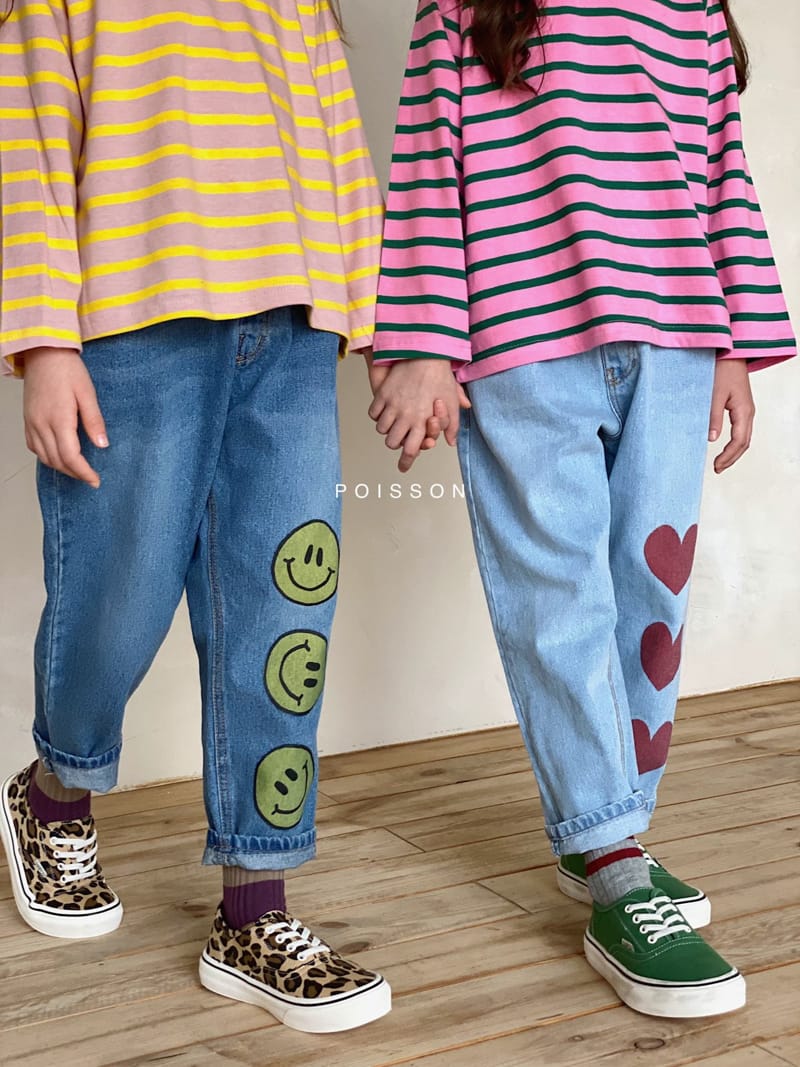 POISSON - Korean Children Fashion - #Kfashion4kids - Smile Denim Pants - 10