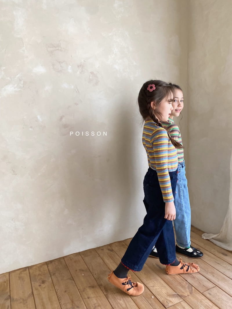 POISSON - Korean Children Fashion - #Kfashion4kids - Stripe Half Turtleneck Tee - 10