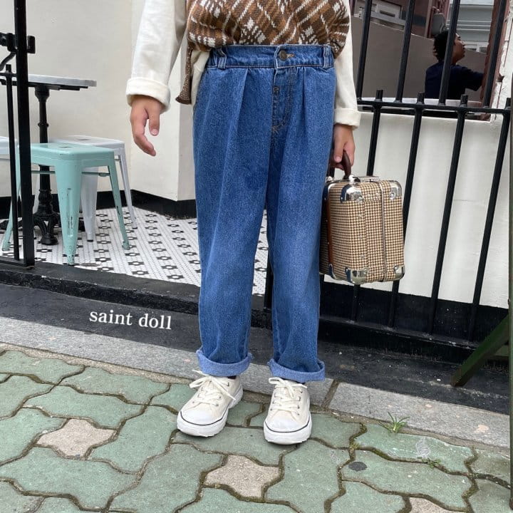 SAINT DOLL - Korean Children Fashion - #Kfashion4kids - Onetuck Denim Pants - 11