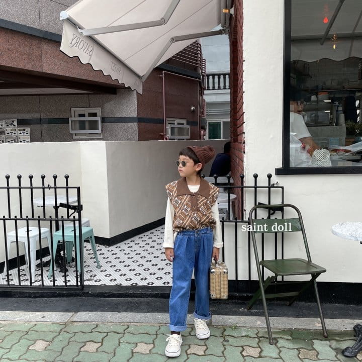 SAINT DOLL - Korean Children Fashion - #Kfashion4kids - Onetuck Denim Pants - 12
