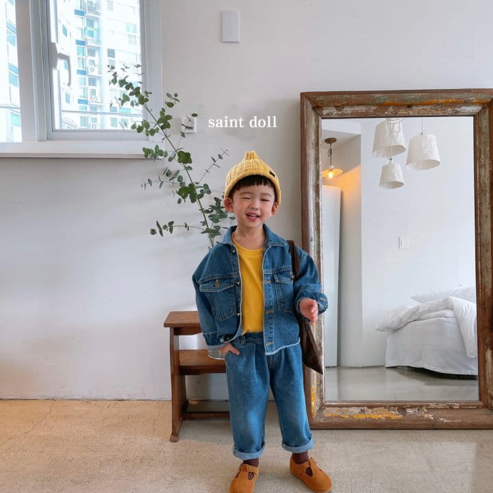 SAINT DOLL - Korean Children Fashion - #Kfashion4kids - Onetuck Denim Pants - 3