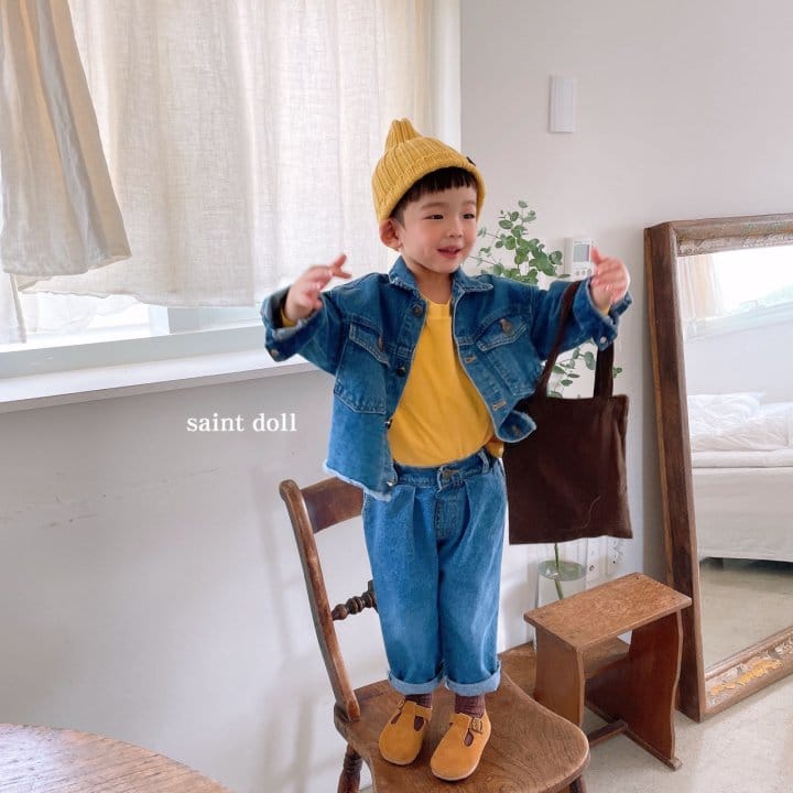 SAINT DOLL - Korean Children Fashion - #Kfashion4kids - Onetuck Denim Pants - 5