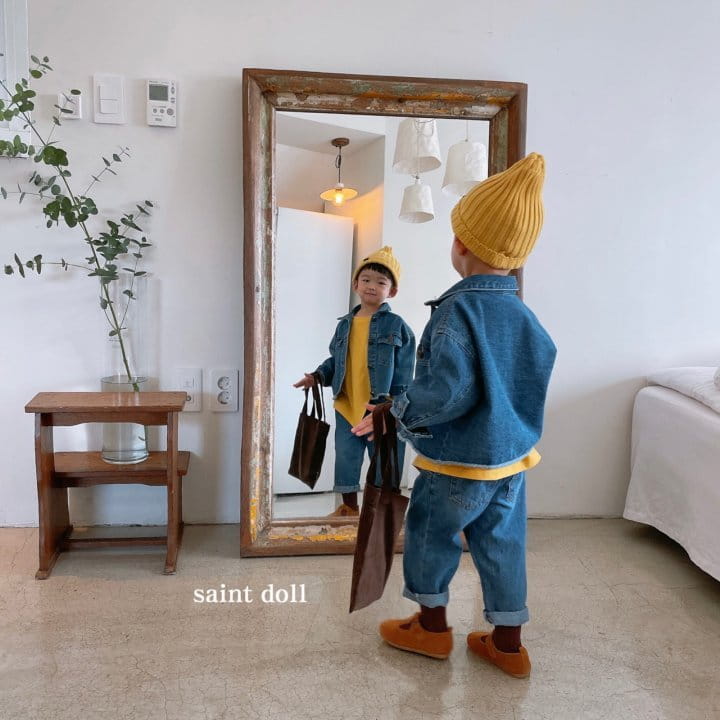 SAINT DOLL - Korean Children Fashion - #Kfashion4kids - Onetuck Denim Pants - 9