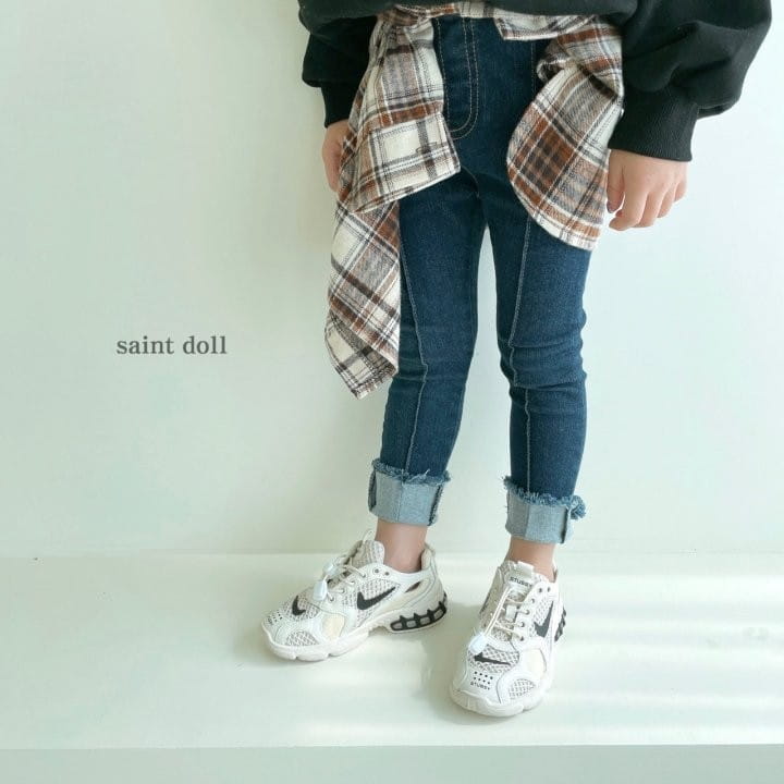 SAINT DOLL - Korean Children Fashion - #Kfashion4kids - Pintuck Denim Leggings