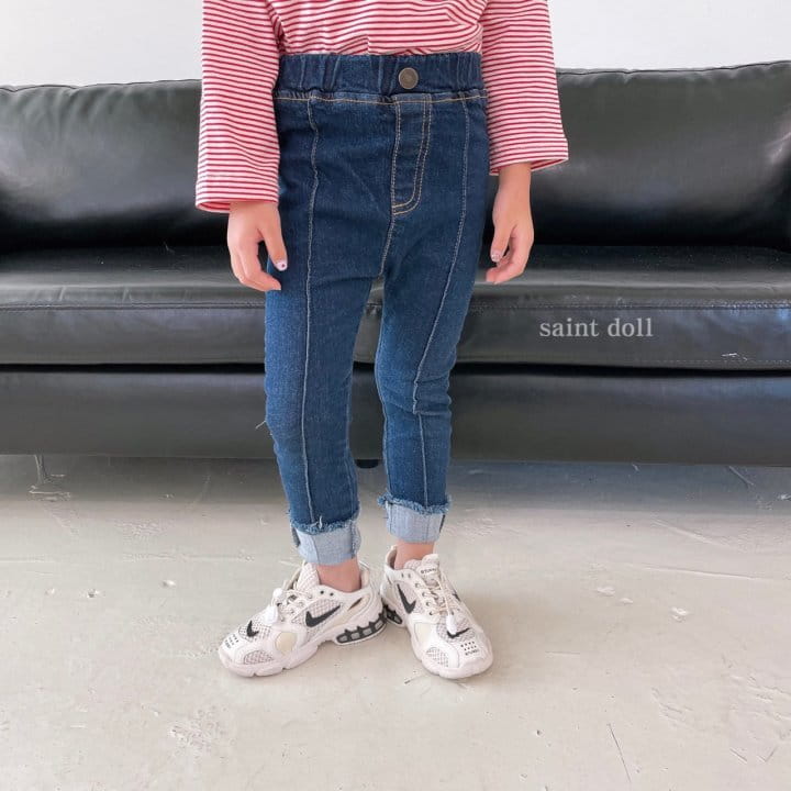 SAINT DOLL - Korean Children Fashion - #Kfashion4kids - Pintuck Denim Leggings - 11