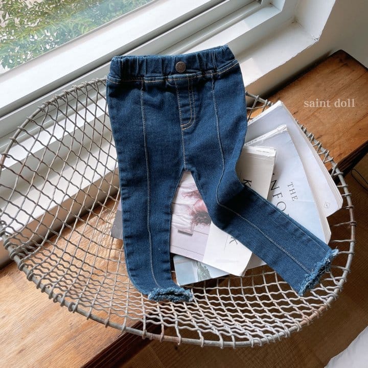 SAINT DOLL - Korean Children Fashion - #Kfashion4kids - Pintuck Denim Leggings - 3
