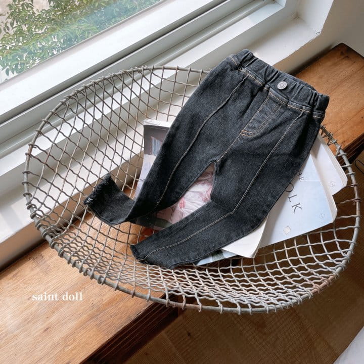 SAINT DOLL - Korean Children Fashion - #Kfashion4kids - Pintuck Denim Leggings - 5