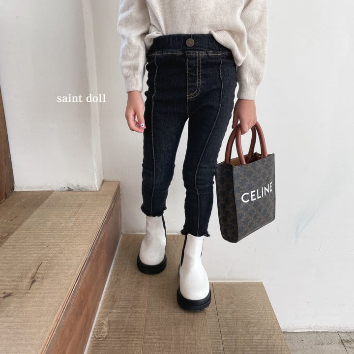 SAINT DOLL - Korean Children Fashion - #Kfashion4kids - Pintuck Denim Leggings - 6