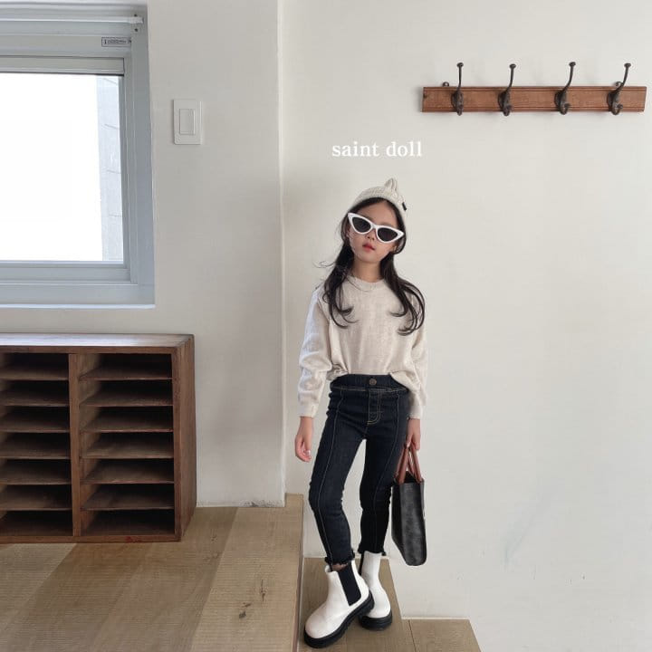 SAINT DOLL - Korean Children Fashion - #Kfashion4kids - Pintuck Denim Leggings - 8