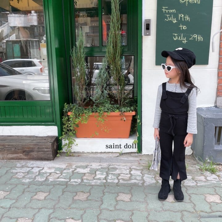 SAINT DOLL - Korean Children Fashion - #Kfashion4kids - Bootscut Slit Suspender Pants - 5