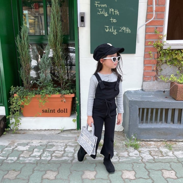 SAINT DOLL - Korean Children Fashion - #Kfashion4kids - Bootscut Slit Suspender Pants - 8
