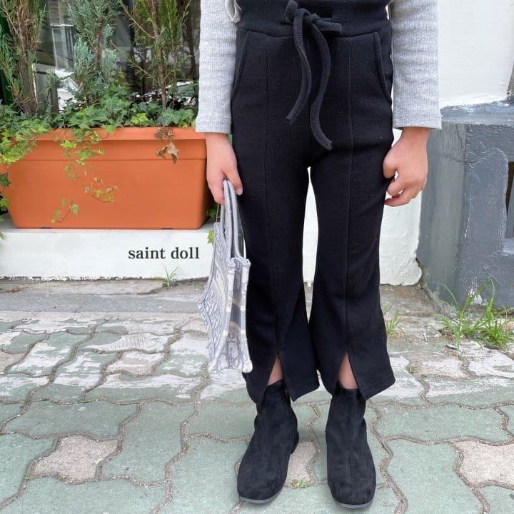 SAINT DOLL - Korean Children Fashion - #Kfashion4kids - Bootscut Slit Suspender Pants - 9