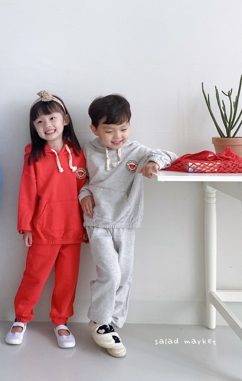 SALAD MARKET - Korean Children Fashion - #Kfashion4kids - Thank You Hoody Bottom Set - 2