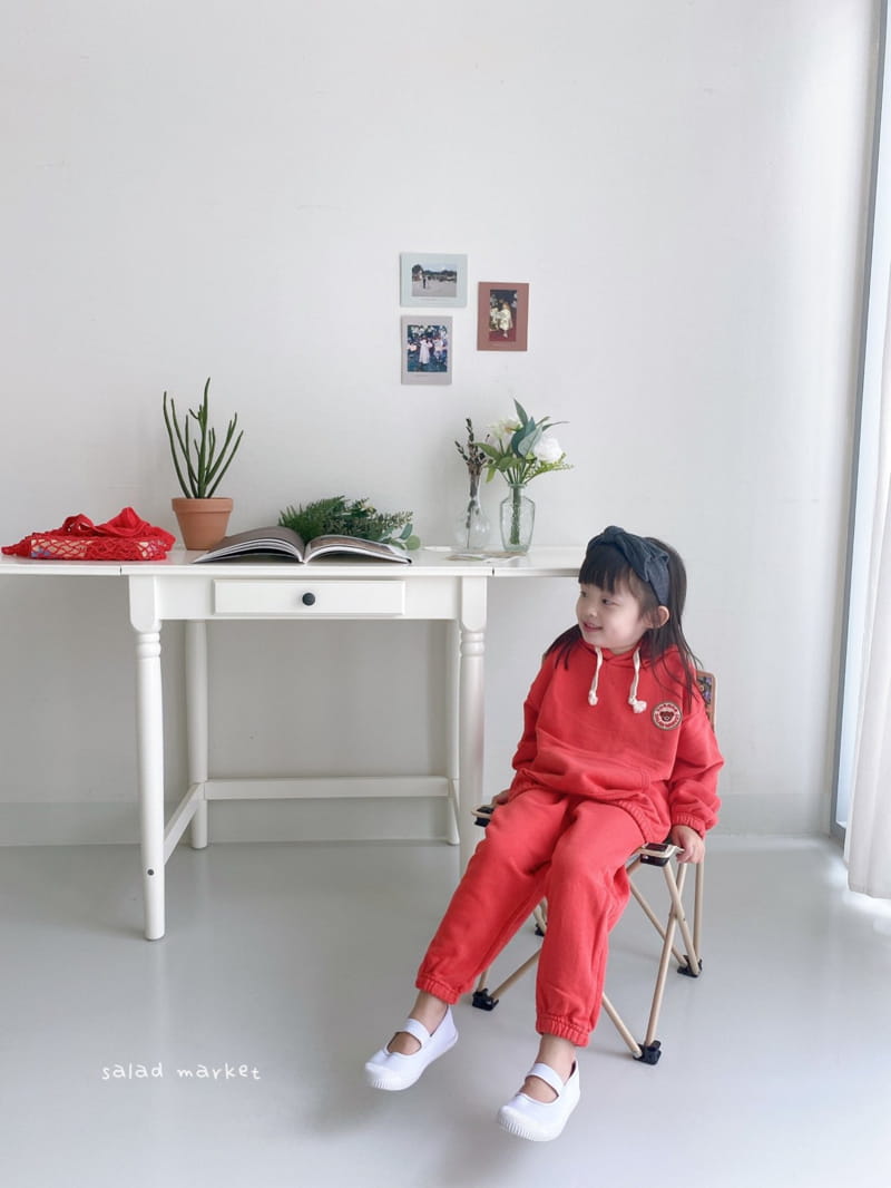 SALAD MARKET - Korean Children Fashion - #Kfashion4kids - Thank You Hoody Bottom Set - 6