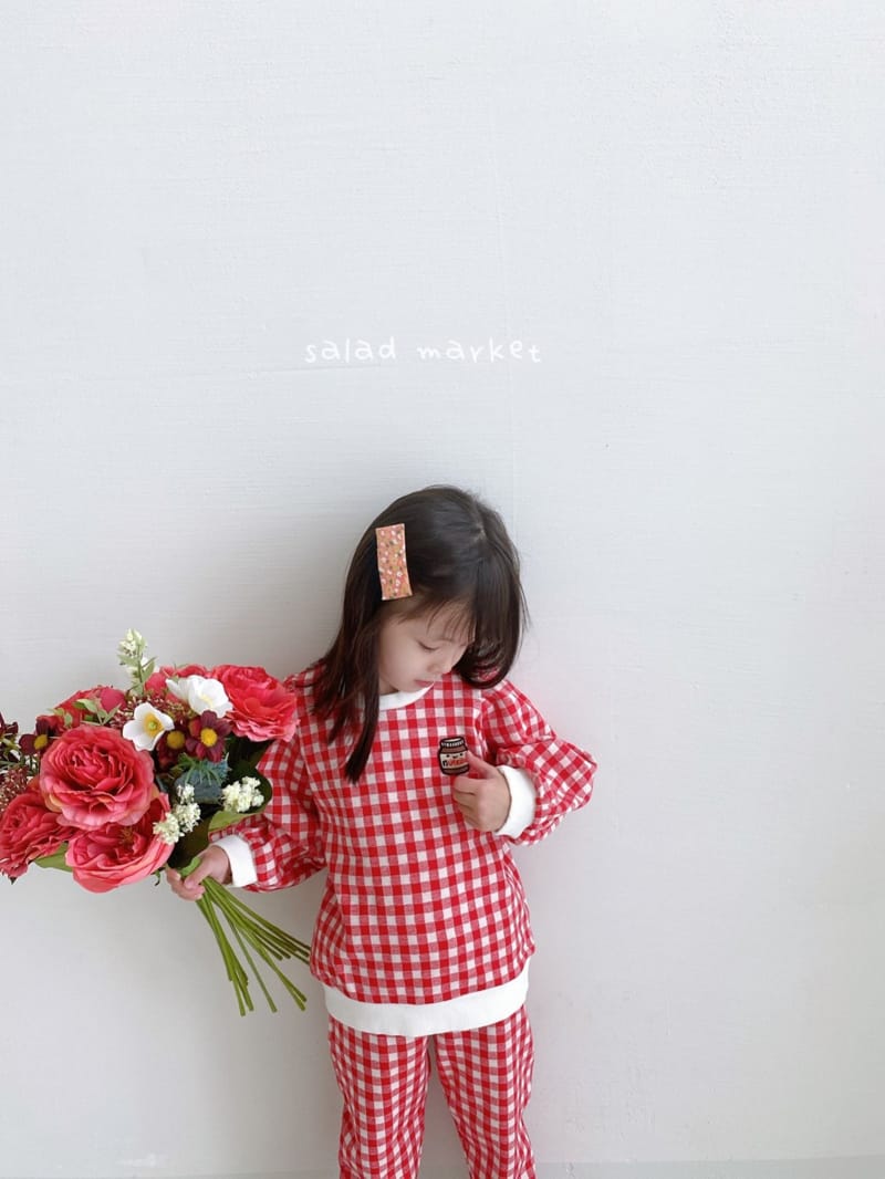 SALAD MARKET - Korean Children Fashion - #Kfashion4kids - Nutella Check Top Bottom Set - 10