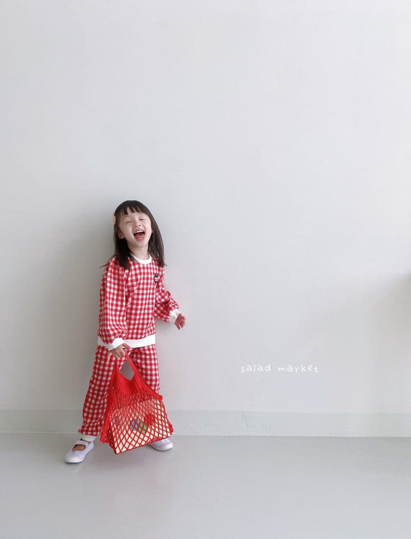 SALAD MARKET - Korean Children Fashion - #Kfashion4kids - Nutella Check Top Bottom Set - 6