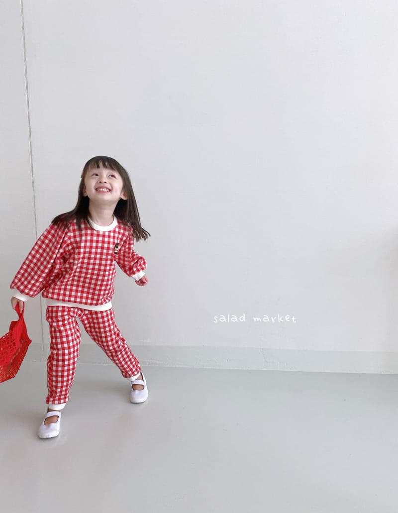 SALAD MARKET - Korean Children Fashion - #Kfashion4kids - Nutella Check Top Bottom Set - 8