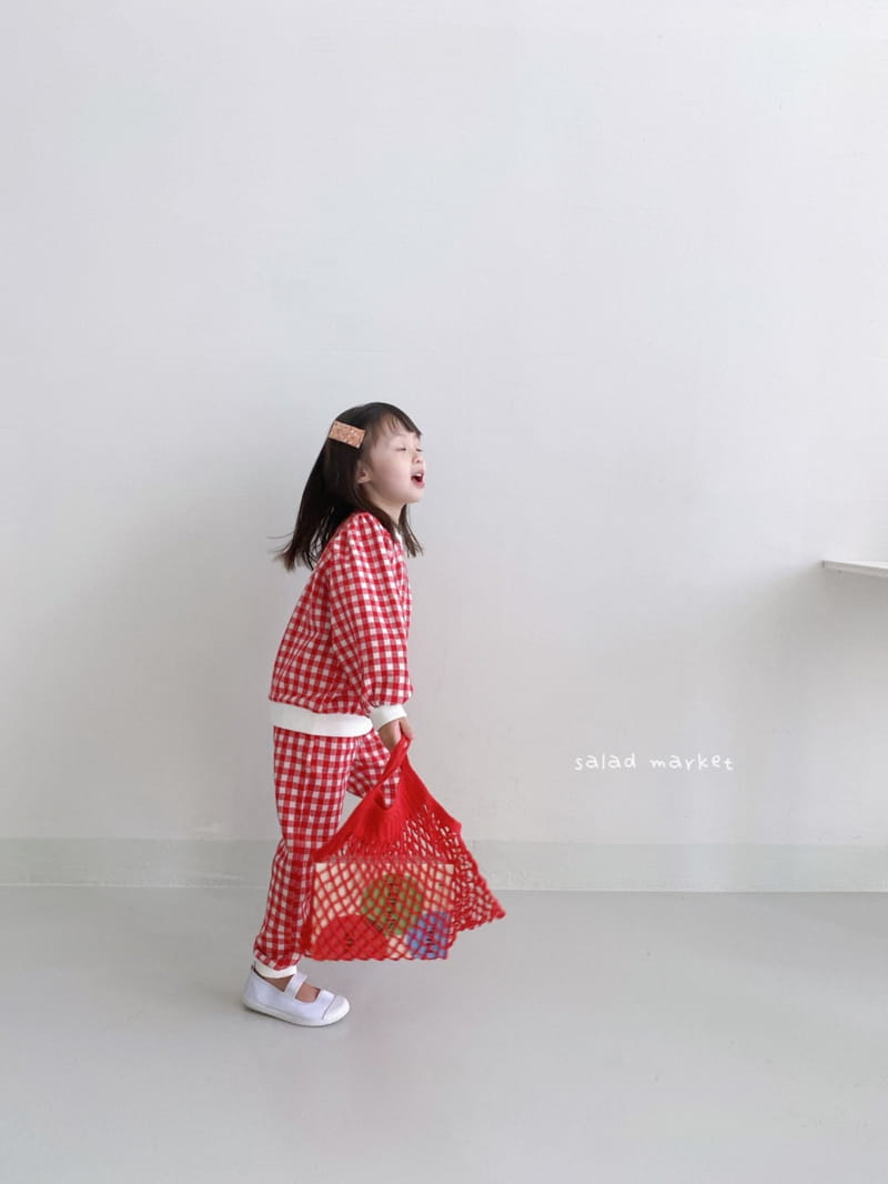 SALAD MARKET - Korean Children Fashion - #Kfashion4kids - Nutella Check Top Bottom Set - 9
