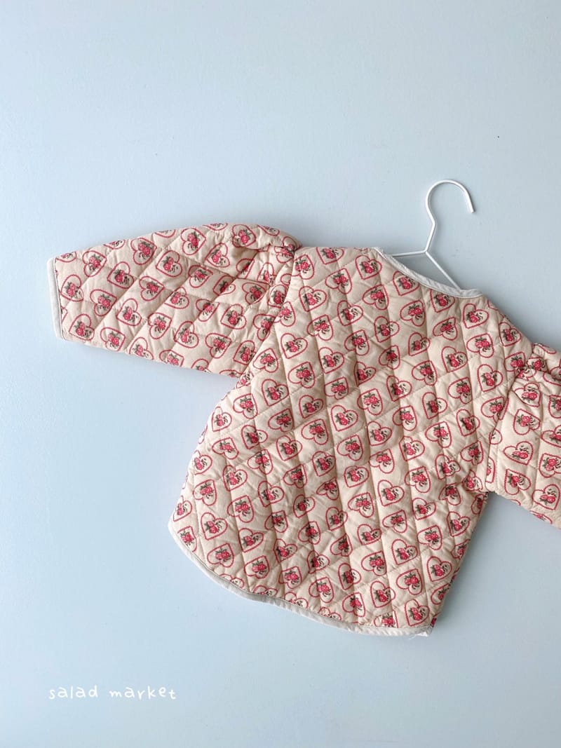 SALAD MARKET - Korean Children Fashion - #Kfashion4kids - Heart Flower Quilted Jacket - 12