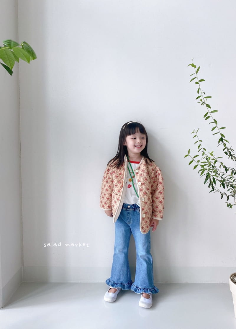 SALAD MARKET - Korean Children Fashion - #Kfashion4kids - Heart Flower Quilted Jacket - 3