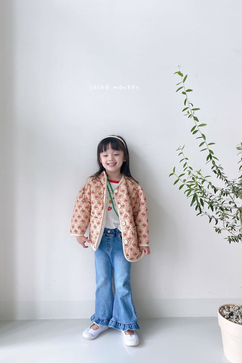 SALAD MARKET - Korean Children Fashion - #Kfashion4kids - Heart Flower Quilted Jacket - 5