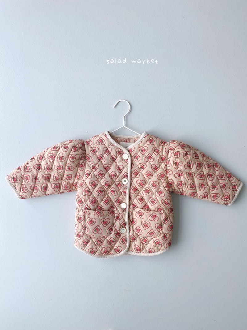SALAD MARKET - Korean Children Fashion - #Kfashion4kids - Heart Flower Quilted Jacket - 6