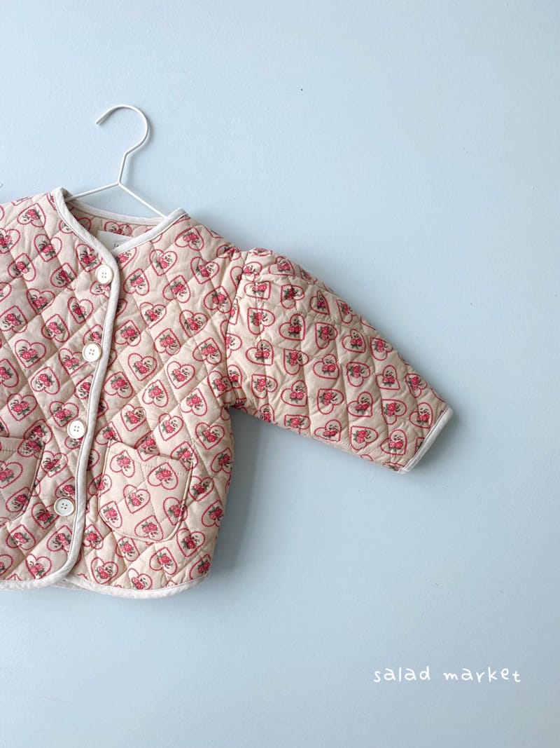 SALAD MARKET - Korean Children Fashion - #Kfashion4kids - Heart Flower Quilted Jacket - 7