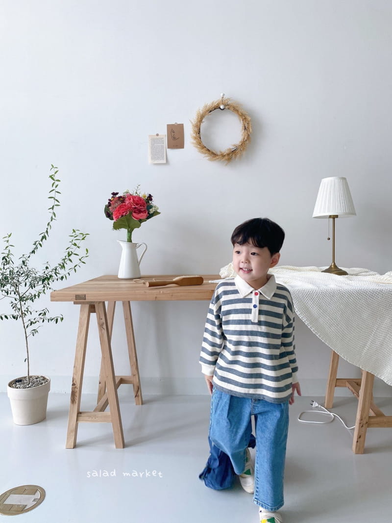 SALAD MARKET - Korean Children Fashion - #Kfashion4kids - Aron Stripes Tee - 5