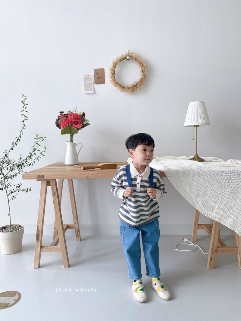 SALAD MARKET - Korean Children Fashion - #Kfashion4kids - Aron Stripes Tee - 6