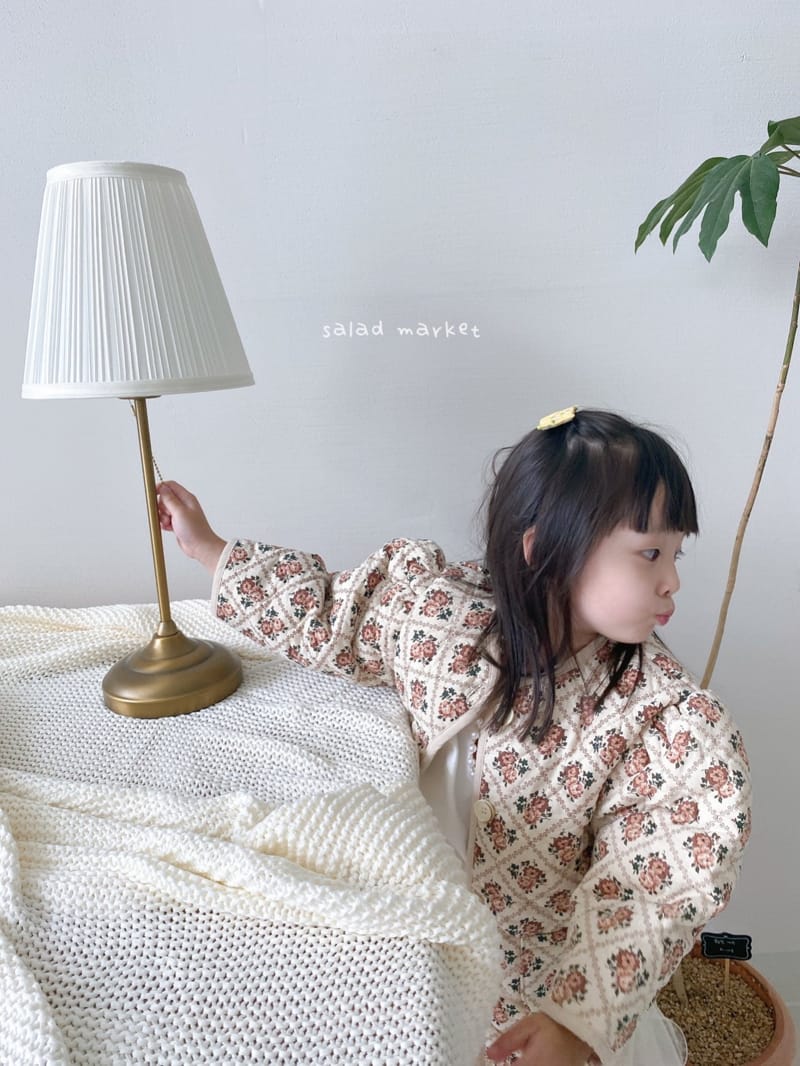 SALAD MARKET - Korean Children Fashion - #Kfashion4kids - Vintage Flower Quilted Jacket